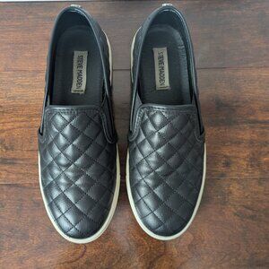 Steve Madden ECENTRCQ Black Quilted Slip On Sneakers Size 9.5